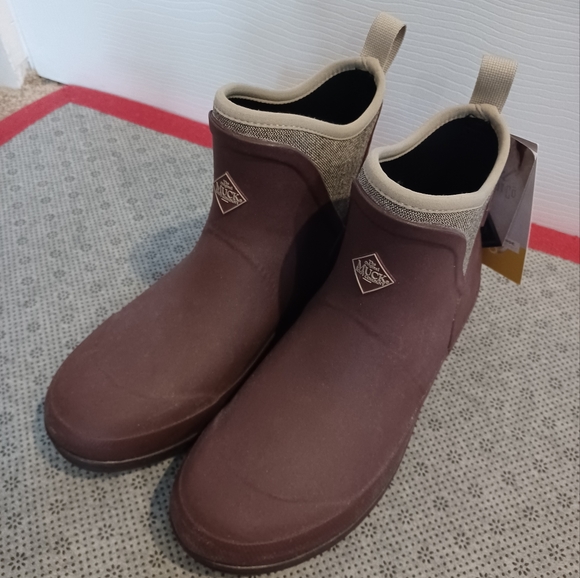 Muck Boots Ankle Boots Size 10 Rum Raisin/Tweed Herringbone bioDEWIX Dry New - Picture 1 of 17